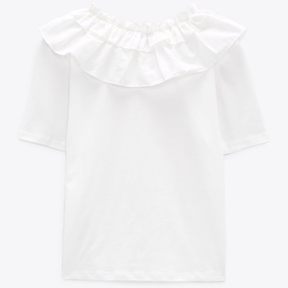 ZARA Overlay Collar Top NWT Size S - Picture 8 of 12